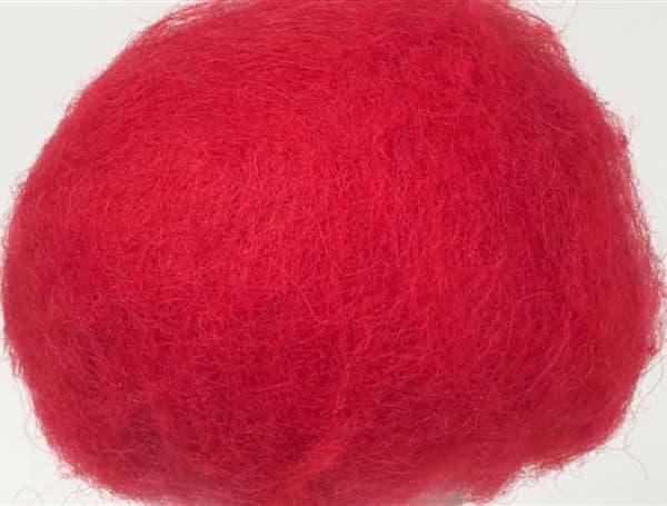 Kardad ull 250g röd