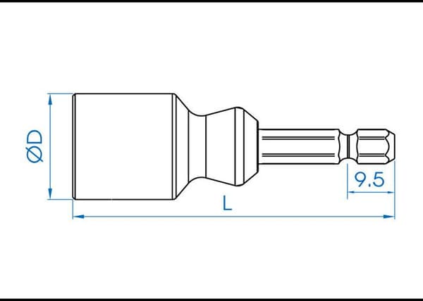 Hylsa för gängstång med diameter 6 mm - L. 66 mm