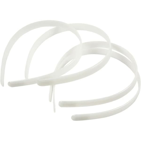Diadem i plast att dekorera - Vita - 13 mm - 5 st