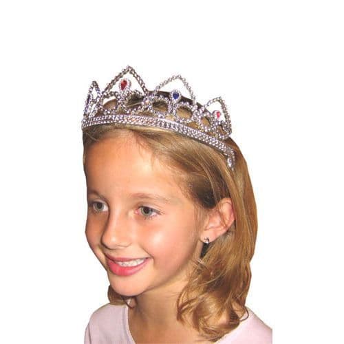 Stiv silver tiara with colored stones - For children - Princess accessory