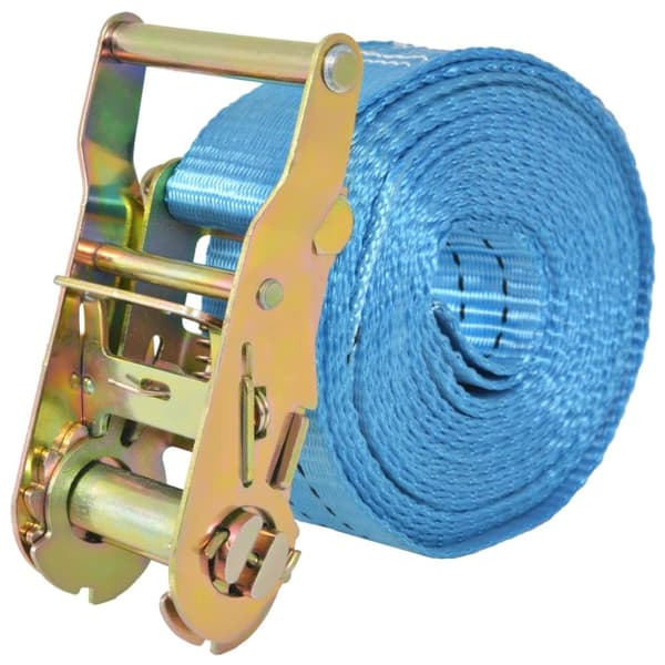 vidaXL Lastspännare med spärr 4 st 2 ton 6mx38mm blå
