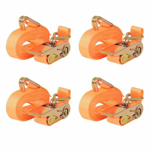 vidaXL Räikkä kuormaliinat 4 kpl 0,4 tonnia 6mx25mm Oranssi