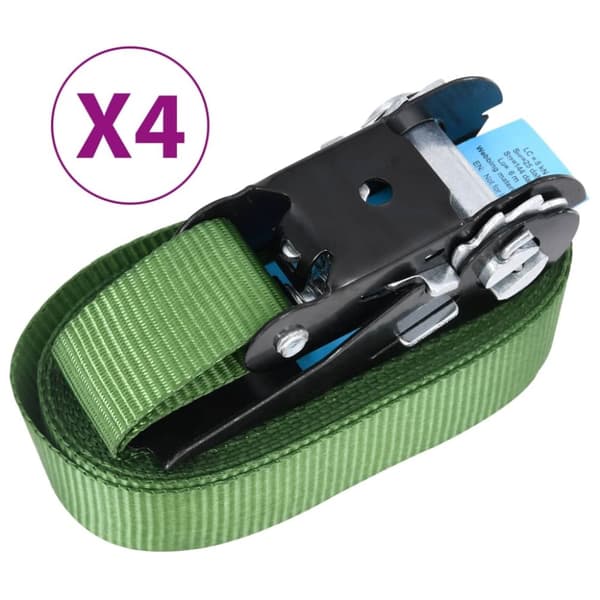 vidaXL Räikkä kuormaliinat 4 kpl 800 daN 6 m vihreä