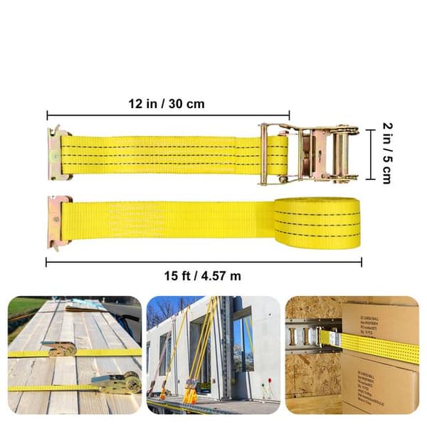 8st 4,57mx5cm E-track spärrrem, 2000kg brotthållfasthet, högkvalitativt material, enhands längdjustering, lätt att använda