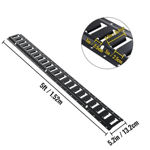 6st 5ft universell E-Track fästskena med standard 1"x2.5" spår, hållbar, hög kompatibilitet, lätt att installera och använda