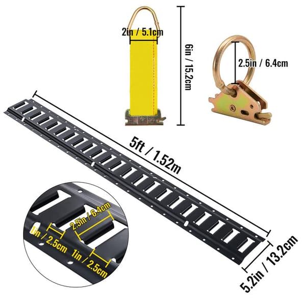 30st 5ft universell E-Track fästskena kit, med standard 1"x2.5" spår, hållbar, hög kompatibilitet, lätt att installera och använda