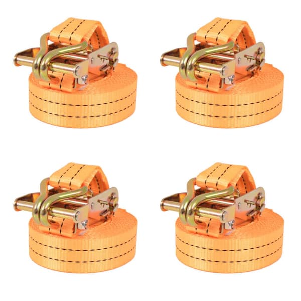 Lastspännare med spärr 4 st 1 ton 6mx38mm orange