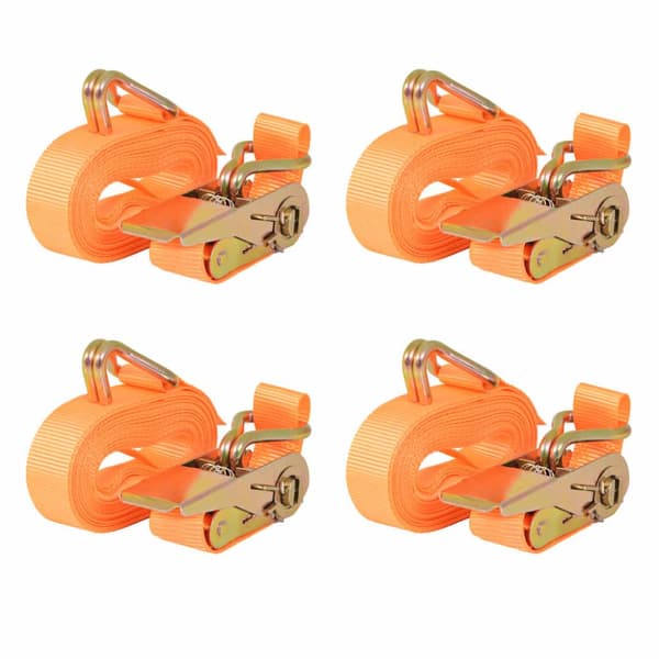 Lastspännare med spärr 4 st 0,4 ton 6mx25mm orange