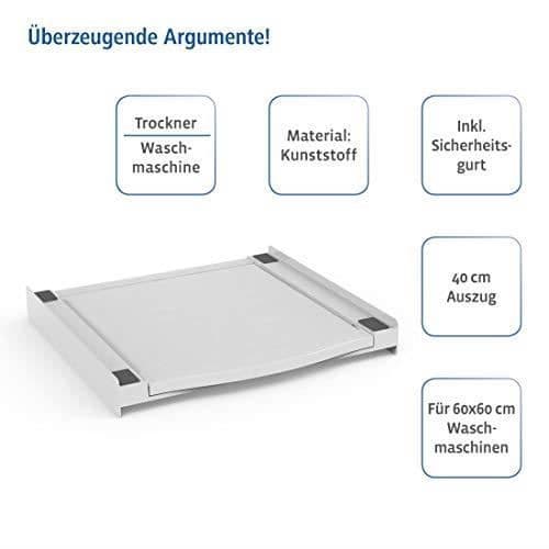 Staplingskit för tvättmaskin/torktumlar Xavax - Utdragbar plattform - Vit