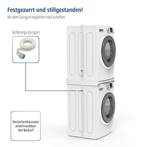 Staplingskit för tvättmaskin/torktumlar Xavax - Utdragbar plattform - Vit