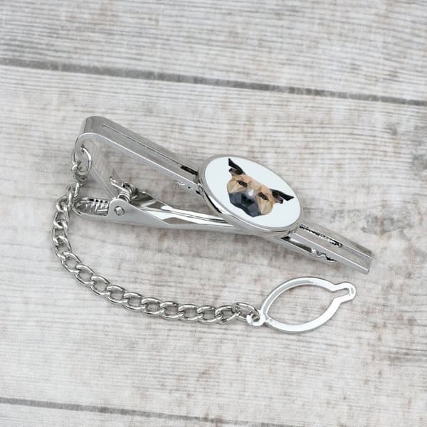 Staffordshire Bull Terrier, Staffik, Staffi - geometrisk slips med foto og inskription til Art-Dog slipset