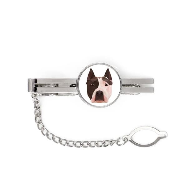 American Staffordshire terrier, Amstaff, Amstaf - geometrisk slips med foto og inskription til Art-Dog slips