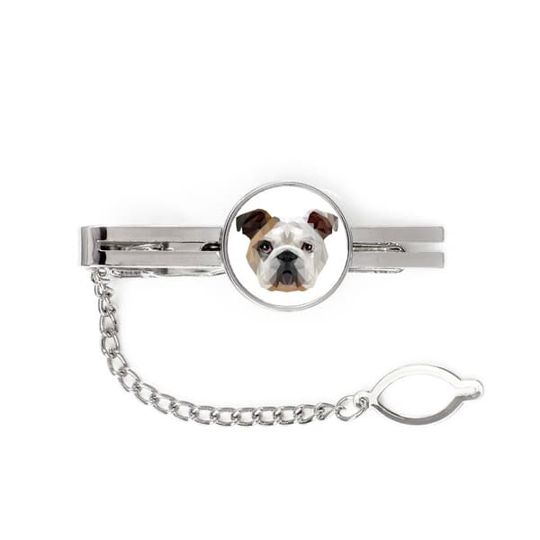 Englantibulldoggi, Bulldog - geometrinen leike, jossa on valokuva ja merkintä Art-Dog-solmioon