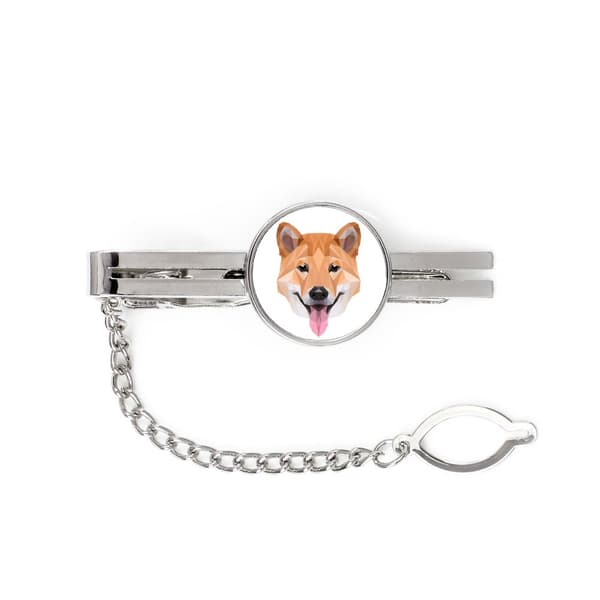 Shiba Inu - et geometrisk klip med et foto og en inskription til et Art-Dog-slips