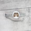 Miniatyrbillede 3 af 4: Lhasa Apso - geometrisk nål med foto og inskription til Art-Dog slips