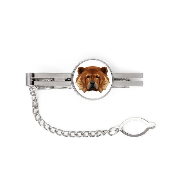 Chow Chow - en geometrisk nål med et foto og en inskription til Art-Dog-slipset