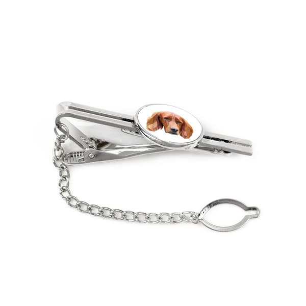 Engelsk Setter, Laverack - geometrisk slips med foto og inskription til et Art-Dog slips