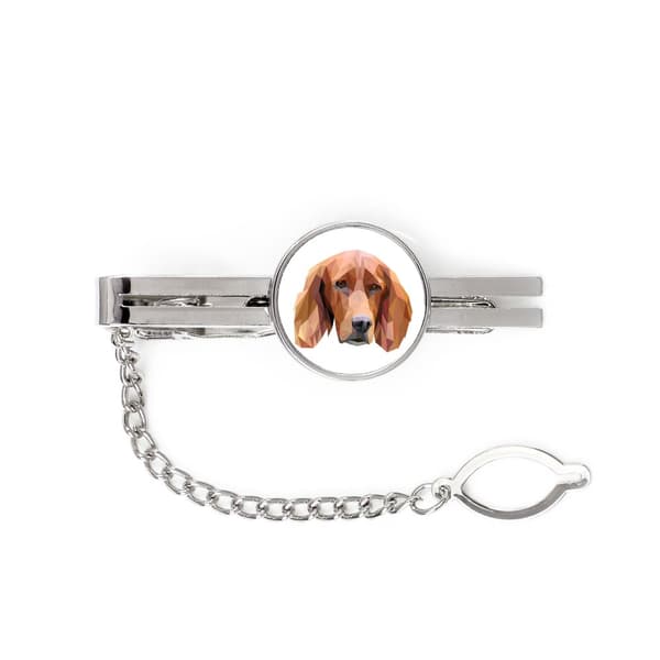 Engelsk Setter, Laverack - geometrisk slips med foto og inskription til et Art-Dog slips