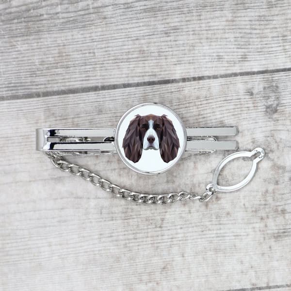 Engelsk Springer Spaniel - geometrisk slips med foto og inskription, Art-Dog
