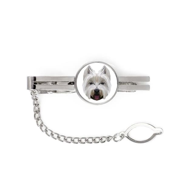 West Highland White Terrier, Westie - geometrisk slips med foto og inskription til Art-Dog slips