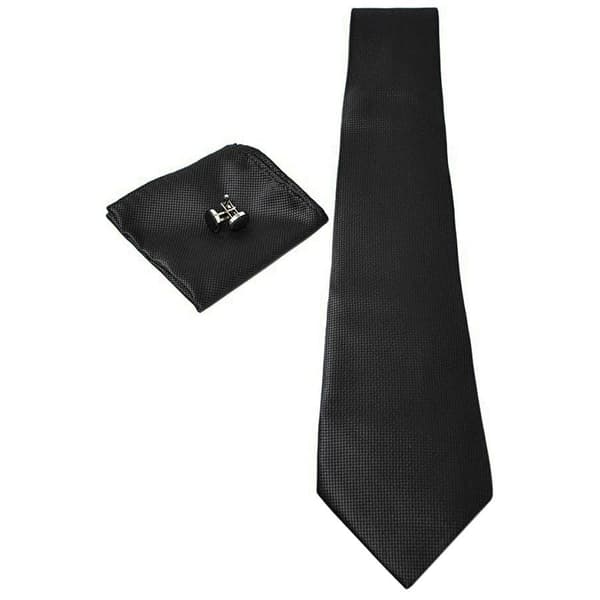 Kostym Accessoarer | Slips + Näsduk + Manschettknappar - Svart