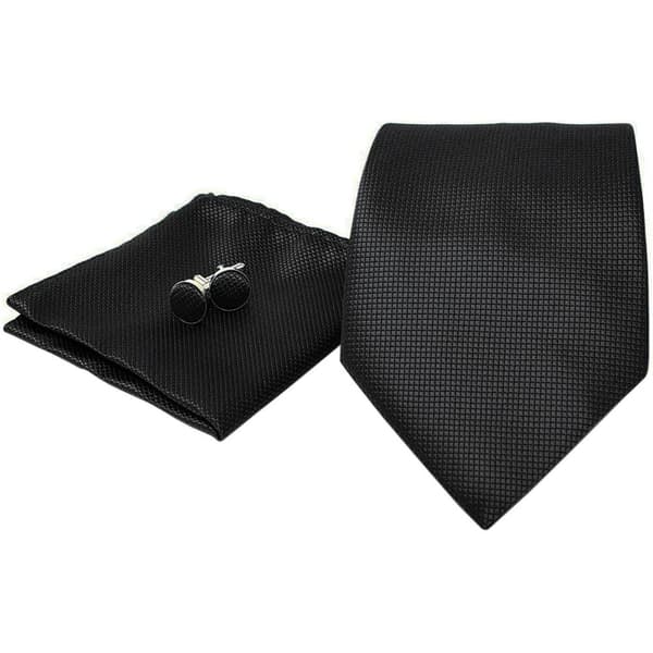 Kostym Accessoarer | Slips + Näsduk + Manschettknappar - Svart