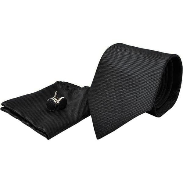 Kostym Accessoarer | Slips + Näsduk + Manschettknappar - Svart