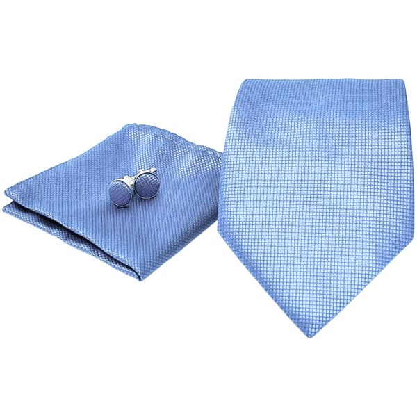 Kostym Accessoarer | Slips + Näsduk + Manschettknappar - Ljusblå