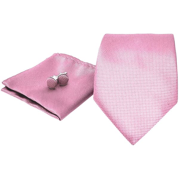 Dress Tilbehør | Slips + Lommetørkle + Mansjettknapper - Rosa