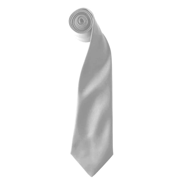 Premier Colours Mens Satin Clip Tie (Pack of 2) Silver Grey One size