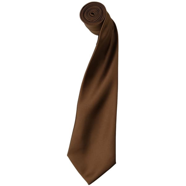 Premier Mens Plain Satin Tie (Narrow Blade) (Pack of 2)