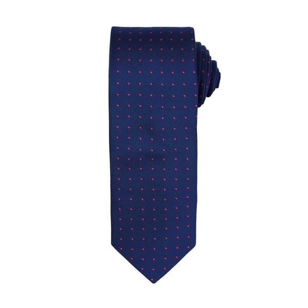 Premier Mens Micro Dot Pattern Formal Work Tie Navy/ Red One Size