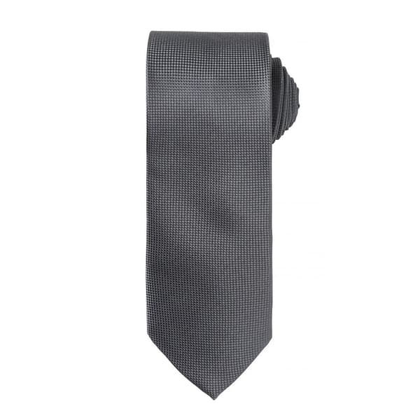 Premier Mens Micro Waffle Formal Work Tie (Pack of 2) Dark Grey One Size