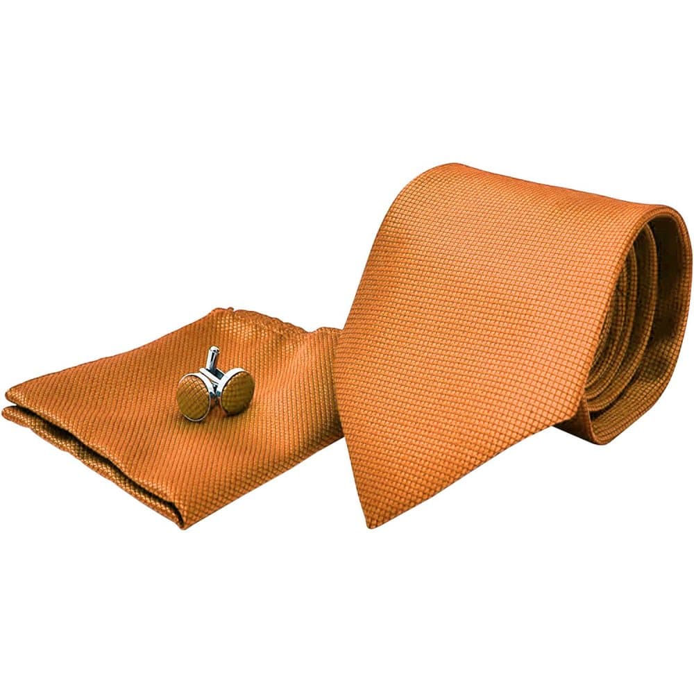 Kostym Accessoarer | Slips + Näsduk + Manschettknappar - Orange