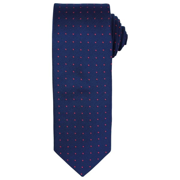 Premier Unisex Adult Micro-Dot Tie Navy/Red One Size