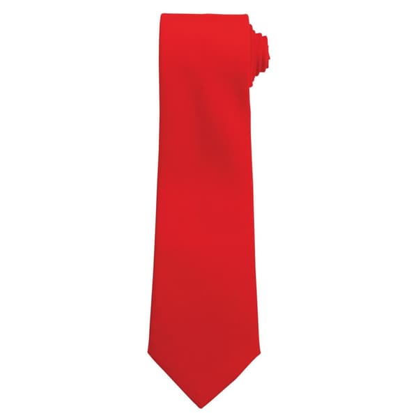 Premier Plain Polyester Tie Red One Size