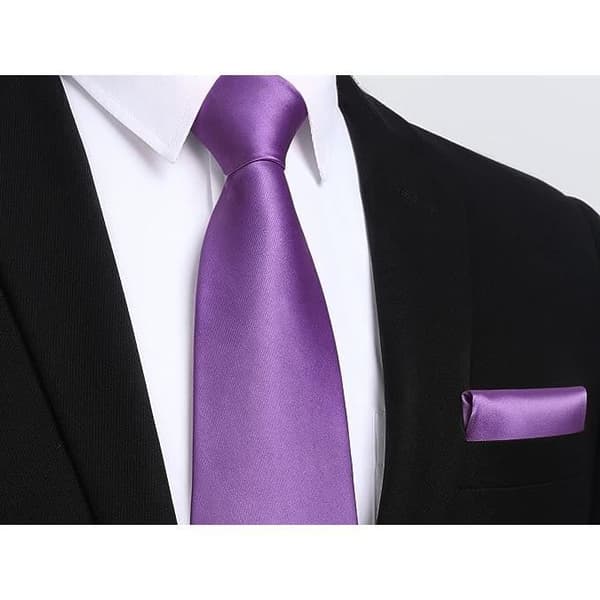 Kravatt - Ej specificerat - Lila - Polyester - 8 cm bred - 145 cm lång