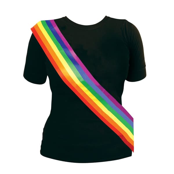 Bristol Novelty Unisex Adults Rainbow Sash Rainbow One Size