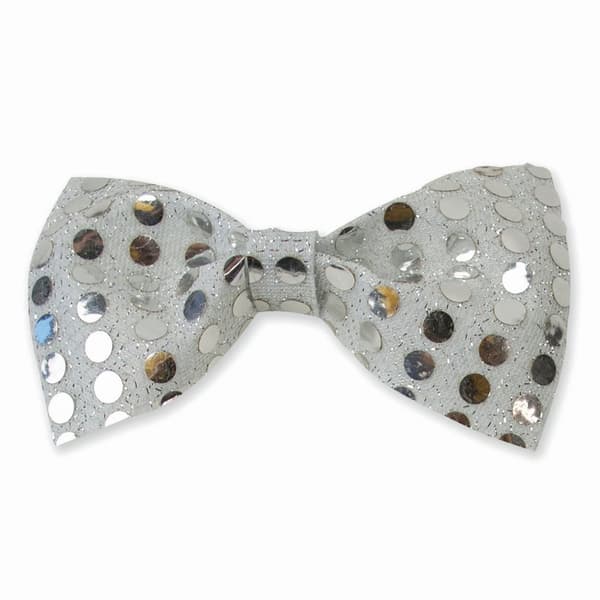 Bristol Novelty Sequin Bow Tie Silver One Size