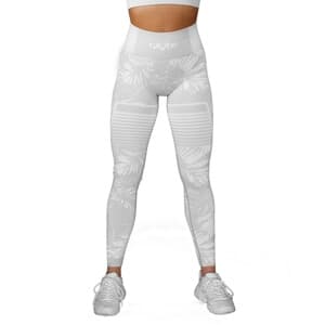 Seamless Leggings, light grey floral, Gavelo