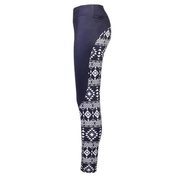 Svarta mönstrade träningstights yoga leggings