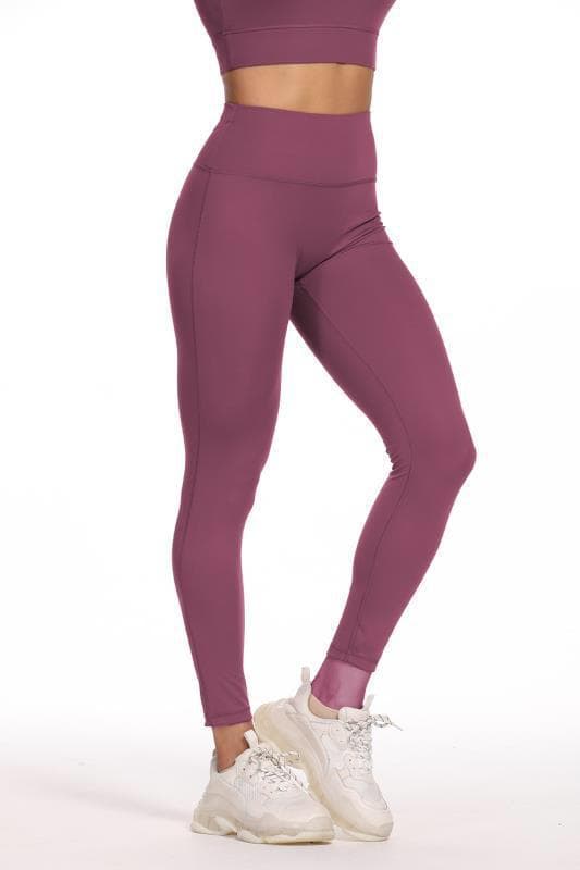 Leggings med hög midja Burgundy