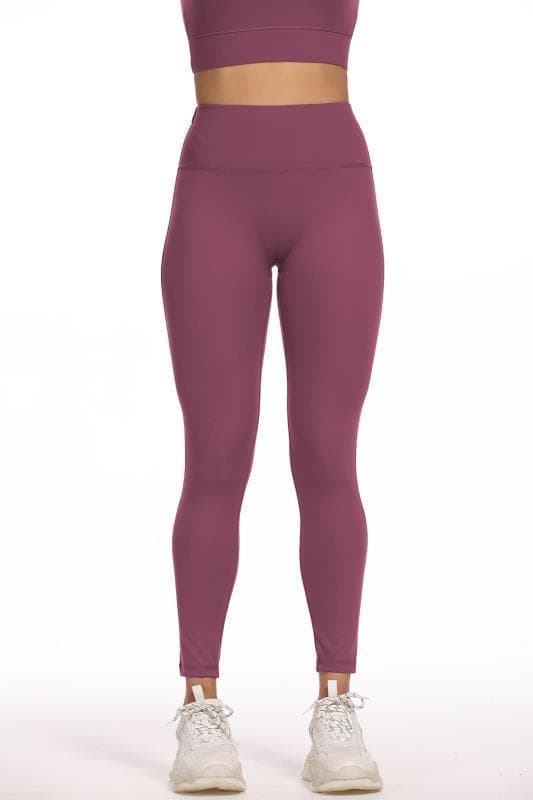 Leggings med hög midja Burgundy