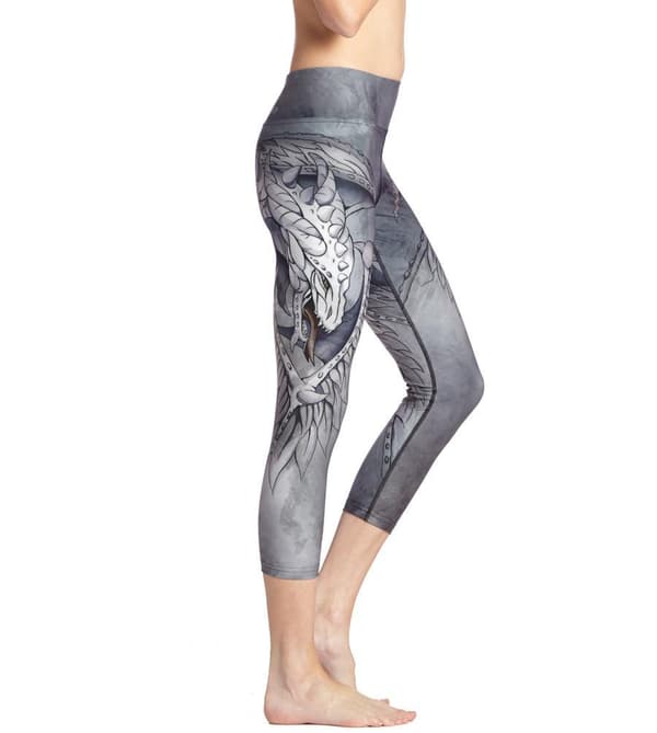 Grå Capri Leggings med Drake