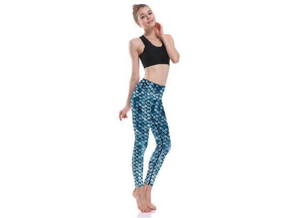 Blå Mermaid Yoga Leggings