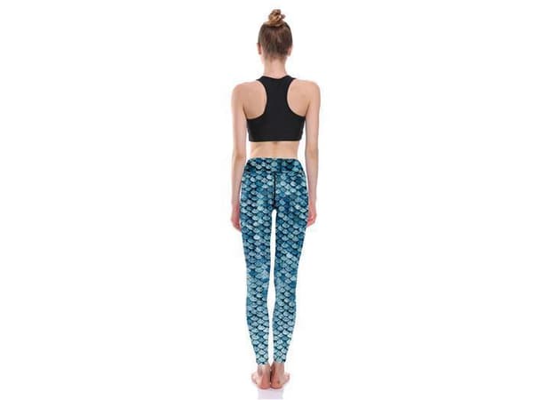 Blå Mermaid Yoga Leggings