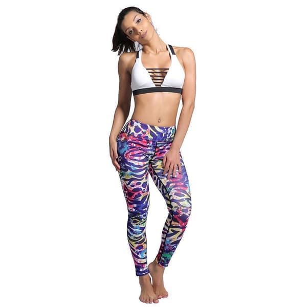 Färgglada Djurmönstrade Yoga Leggings