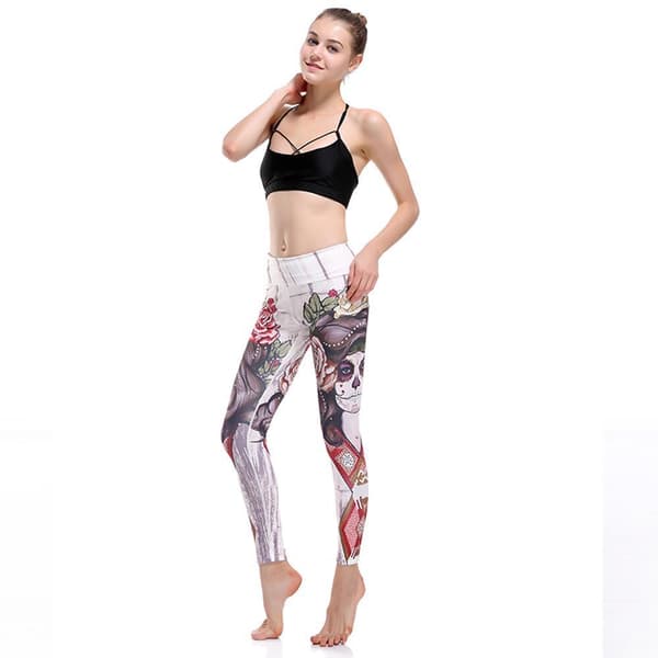 Tatto Woman and Rose Yoga Leggings