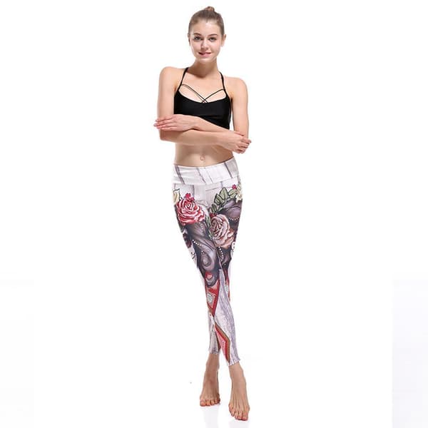 Tatto Woman and Rose Yoga Leggings
