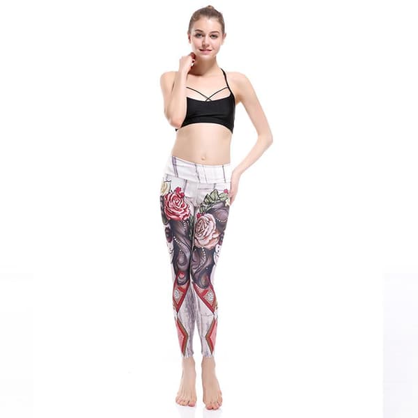 Tatto Woman and Rose Yoga Leggings